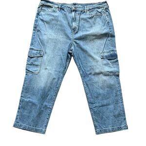 Torrid High Rise Straight Vintage Stretch Cargo Jeans Women’s 26 Short Lite Wash